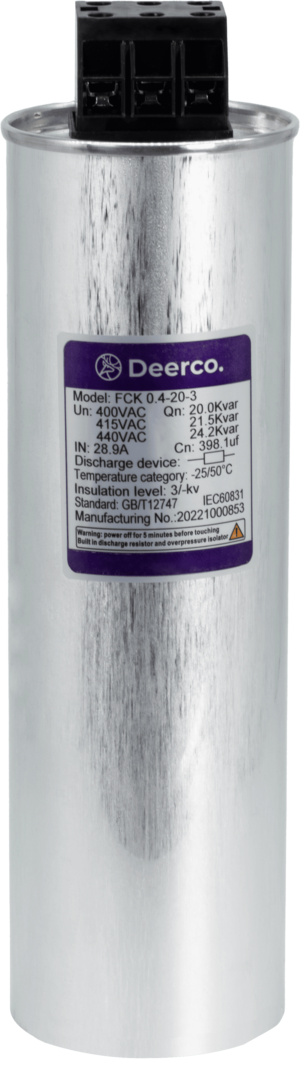 Derko 440V Trifaze Ağır Yük Kondansatör